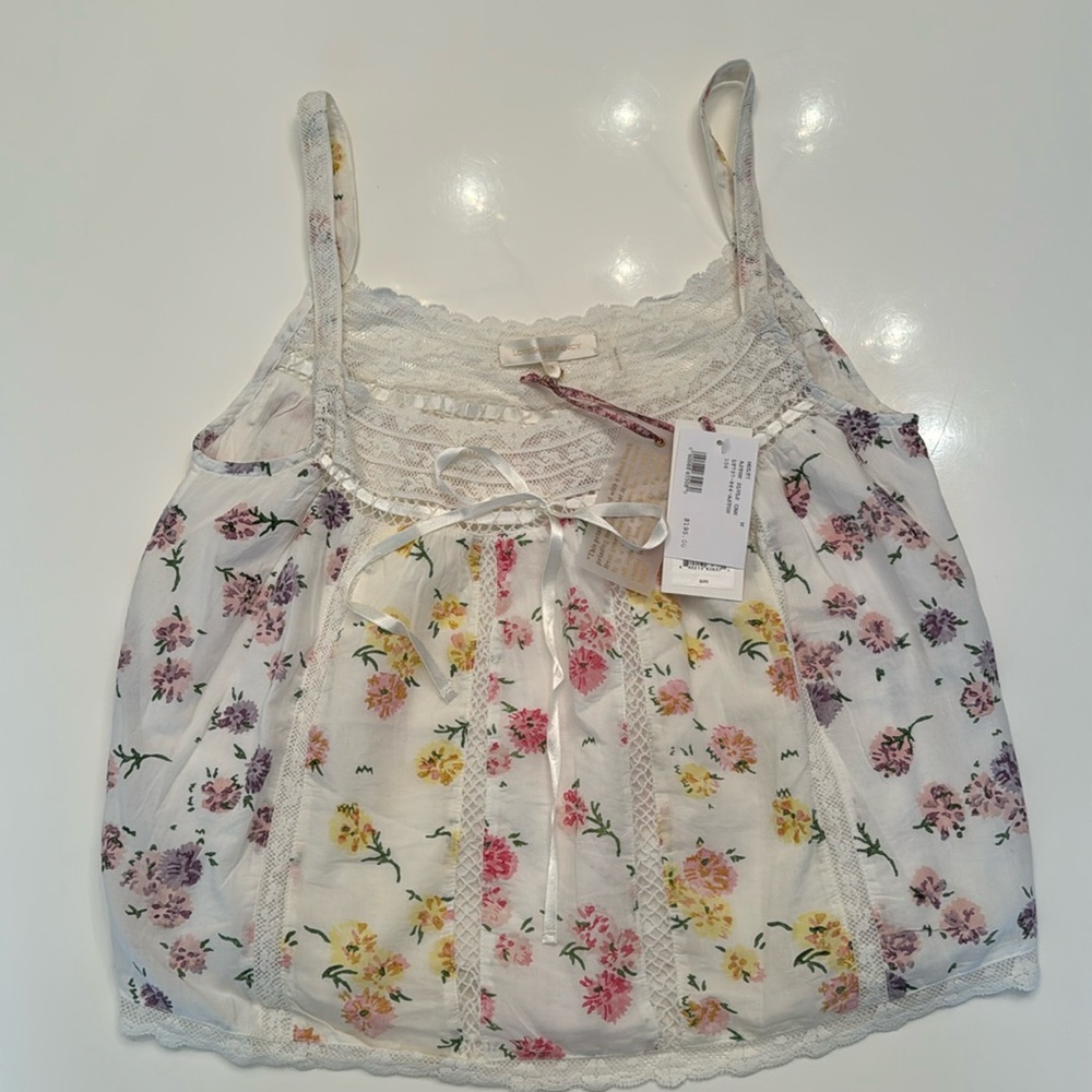 LOVESHACKFANCY camisole floral print. Brand new with tags